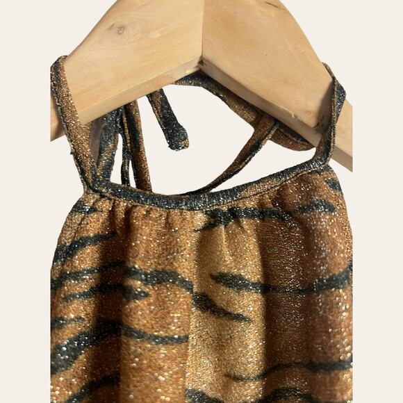 Hansen & Gretel Y2K Zebra Animal Print Striped Halter Top Size XXS - Picture 3 of 10